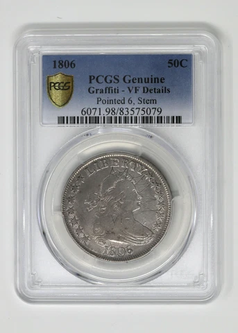 1806 Draped Bust Half Dollar -- PCGS VF Details Cover