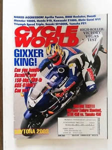 Revista Cycle World junio 2003 Suzuki GSX R1000 - Ducati 1000S - Honda 919 - FZ1 - Imagen 1 de 2