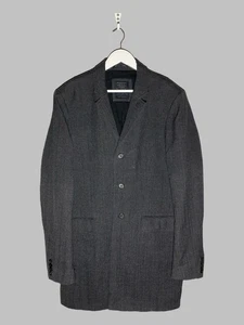 All Saints Harvard Coat Wool Jacket Barely Visible Stripes Classic Vibes Size 42 - Picture 1 of 22