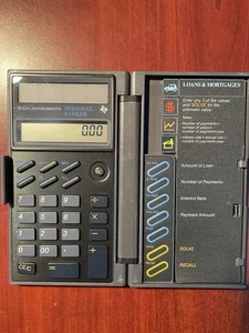 Vintage Texas Instruments Personal Banker Calculator. Tested And Works - Foto 1 di 5