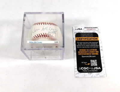 Willie McCovey Signed Official OMLB Baseball w/ Inscription HOF 86 JSA Auto - Image 1 of 4