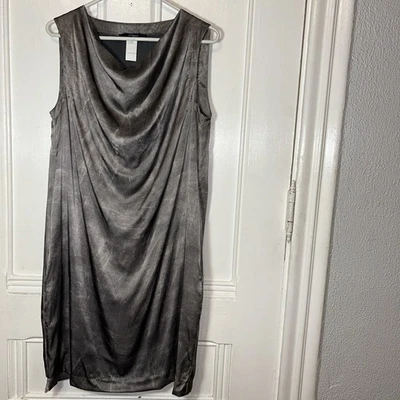 Vestido Vaina Les Copains Gris Mármol Seda Cuello Drapeado Sin Mangas Cambio M/L? Foto 1 de 4