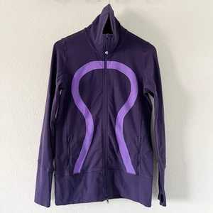 Lululemon Athletica In Stride Jacke Damen 8 lila durchgehender Reißverschluss hoher Kragen aktiv - Bild 1 von 9
