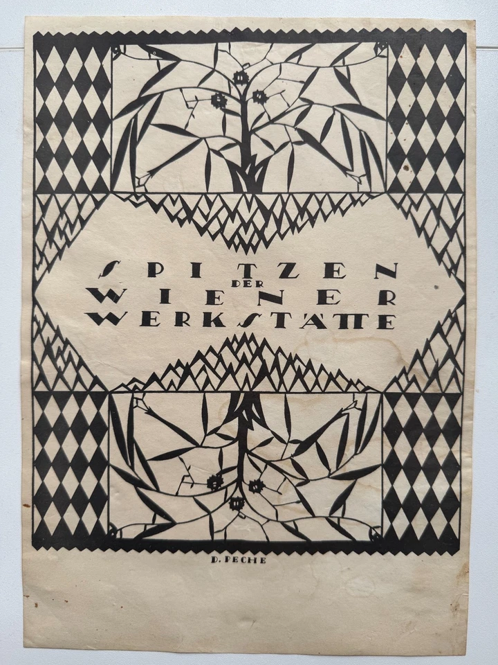 Dagobert Peche (austriaco): Wiener Werkstatte Broadside. Placa firmada. c.1919 Foto 1 de 4