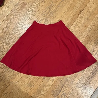 ModCloth Red Elastic Skirt Size Large Pockets Lined - Image 1 of 4