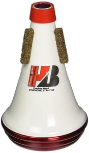 New Stone Line Trumpet Mute Symphonic Straight Red & White Aluminum - Picture 1 of 1
