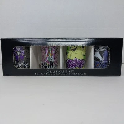 Juego de 4 vasos de chupito de 1,5 oz Disney Pesadilla antes de Navidad NUEVO Foto 1 de 4