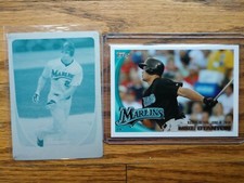 2011 Bowman Printing Plate Cyan 1/1 Giancarlo Stanton & 2010 Update RC Debut