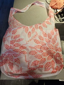 Free People FP MovementReusable Huge Tote BagNylon Crossbody Pink & White - Picture 1 of 1