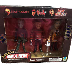 Leatherface, Freddy Krueger, Jason Voorhees Horror Headliners Equity 3 pack