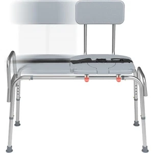 WAYES Sliding Transfer Bench Bathtub Shower Chair Height Adjustable Seat 400 lbs