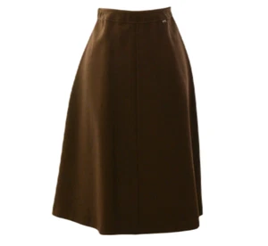 70s Vintage Levis A Line Skirt Knee Length Elastic Waist Dark Brown Womens 4 - Picture 1 of 5
