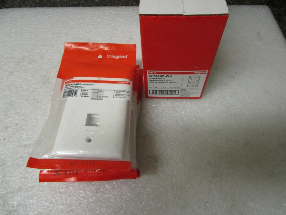 OnQ / Legrand WP3402WH 1gang 2port Wall Plate White