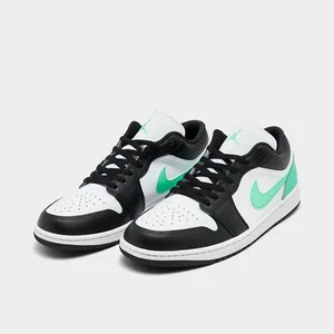 Jordan 1 Retro Low Basketball Shoes White / Black / Green Glow S 11.5 553558 131 - Picture 1 of 6