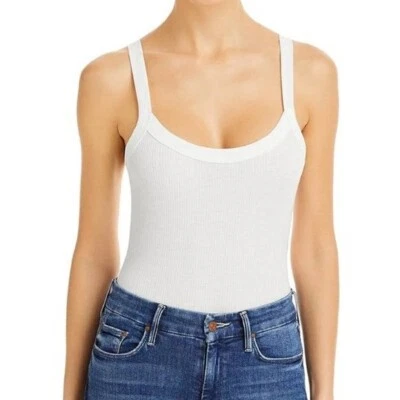 Body AQUA Damas Blanco Slinky Tejido Cuello Redondo, ¡NUEVO CON ETIQUETAS! Foto 1 de 4