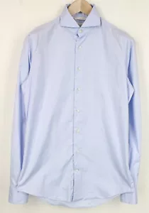 SUITSUPPLY Men Shirt 39L/ 15 1/2L Cutaway Light Blue Formal Extra Slim Melange - Picture 1 of 8