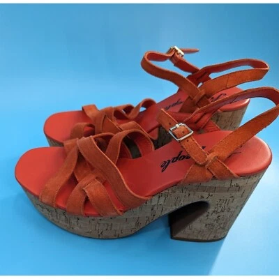 FREE PEOPLE NUEVO Lisbon Sunstar Naranja MJ Plataforma Sandalia Precio Original Talla $165 Foto 1 de 4
