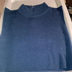 Dickey Acrylic Turtleneck Woman's Blue Zip on Dickey Size 14.5” Long - Picture 1 of 6