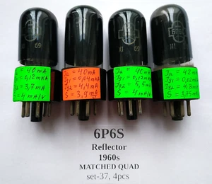 4x 6P6S = 6V6 6AY5 587 Tetrodenröhrenreflektor sowjetisch PASSENDES QUAD selten 1960er NEU - Bild 1 von 5