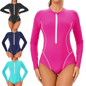 Damen Badebekleidung Rash Guard Badeanzug Sportbekleidung Jumpsuit Neoprenanzug - Bild 1 von 37
