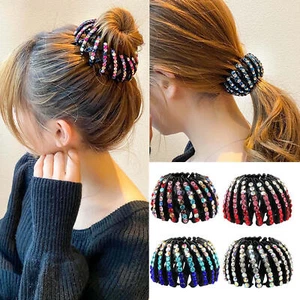 4×Magic Hair Claw Clip Rhinestone Bird Nest Plate Hairpin Ponytail Hair Holder - Picture 1 of 17