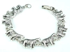 Adorable Zebra Bracelet antique silver plated 6.75" - Picture 1 of 1
