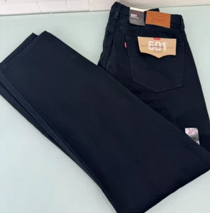 Levis 501 Original Premium Herren 36X34 Schwarz Big E Button Fly Gerades Bein Neu! - Bild 1 von 17