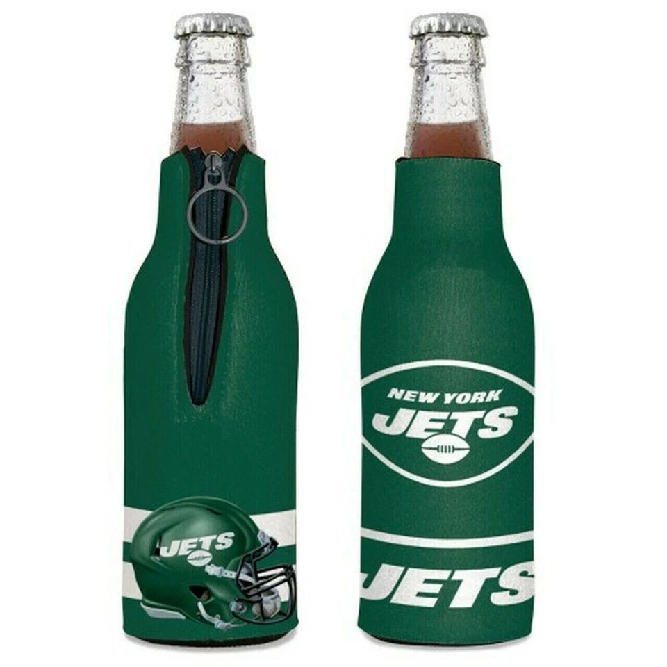 New York Jets NFL Bottle Cooler Two-Sided Zip Up Design - Image 1 of 1