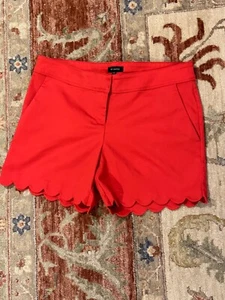 THE LIMITED Scalloped Chino RED Shorts size ladies 14 - Picture 1 of 5