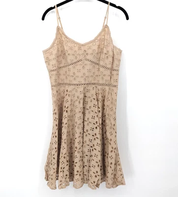 Vestido Venus Mujer 14 Beige Tostado Ojales Sin Mangas Ajuste Acampanado Forrado Boho Y2K Foto 1 de 4