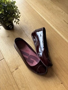 FitFlop Due Burgundy Patent Leather Ballerina Shoes – UK 3.5 / EU 36 - Picture 1 of 17