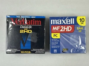 Floppy Disks-10 Maxell MF 2HD & 10 Verbatim MF 2HD 3.5” Disks* SEALED-20 Disks - Picture 1 of 4