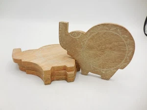 Juego de 4 posavasos de madera para elefantes - Imagen 1 de 8