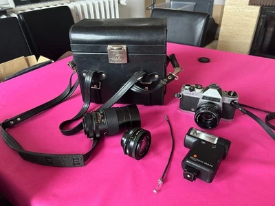 appareil photo argentique CHINON CXII, noir, Bon état avec accessoires - Photo 1/4