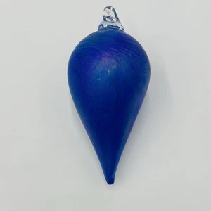 Mundgeblasenes Glas Weihnachten Träne Ornament lila blau irisierende Farbe SDC - Bild 1 von 6