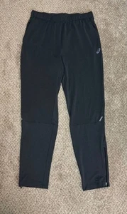 Asics sportliche Trainingshose Herren schwarz Größe L Reißverschluss knöchelreflektierend - Bild 1 von 10