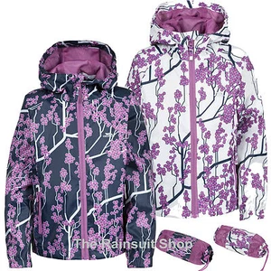 TRESPASS MÄDCHEN WASSERDICHT BEDRUCKT PACKUNG KAPUZENREGENJACKE MANTEL KINDER - Bild 1 von 7