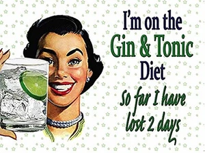 I'm On The Gin & Tonic Diet large metal sign 400mm x 300mm (og) - Picture 1 of 1