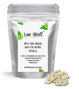 Apple Cider Vinegar Capsules With Mother 400mg Diet Plan Health A Grade FREE P&P - Picture 1 of 4