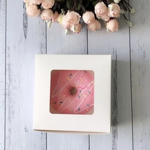 100x Large Donut Cake Window Favor Box Wedding Birthday Party Give Away Gift Box - Picture 1 of 8