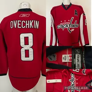 Ovechkin 8 A Capitals Reebok CCM Center Eiskampfriemen Hockey Trikot Gr. 48 WOW - Bild 1 von 12