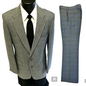 2pc NOS New Vintage 60’s Levi’s MoD Gray BLUE Red OVERCHECK Action Suit 40 L W30 - Picture 1 of 16