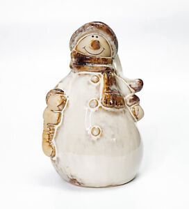 Snowman Ceramic Christmas Figurine / Ornament. Approx 17cm high