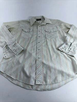 Vtg JC Penney Men Size 16.5-35 Western Shirt Pearl Snap Rockabilly Long Sleeve - Image 1 of 4