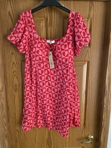 NYC Juniors Heart Dress with Balloon Sleeves Size XL - Picture 1 of 4