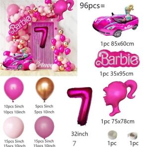 BARBIE Birthday 96 Pcs Balloon Set Age 7 Kids Party Supplies/Decor