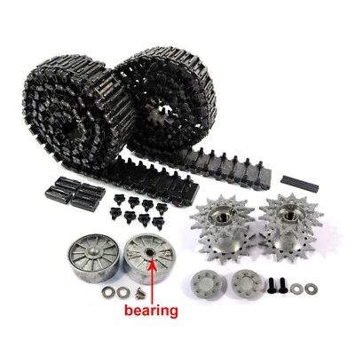 Pistas de metal negro Mato T49 para tanque Sherman 1/16 RC HL 3898-1 M4A3 (75) W Foto 1 de 4