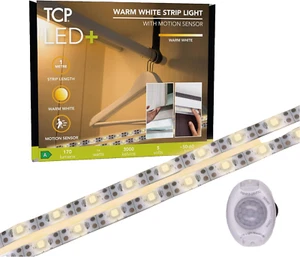 10 x TCP LED+ Warm White Strip Light w. motion sensor 1M 170 lumens 3.6 watts 5V - Picture 1 of 2