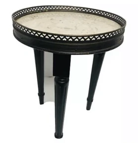 Antique Italian Marble Top Round Side Table Accent Table - Picture 1 of 14