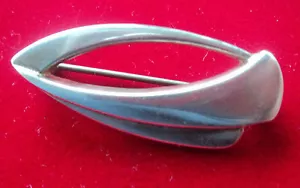 INSOLITA attraente spilla design astratto modernista argento c.1970/80 - Foto 1 di 3